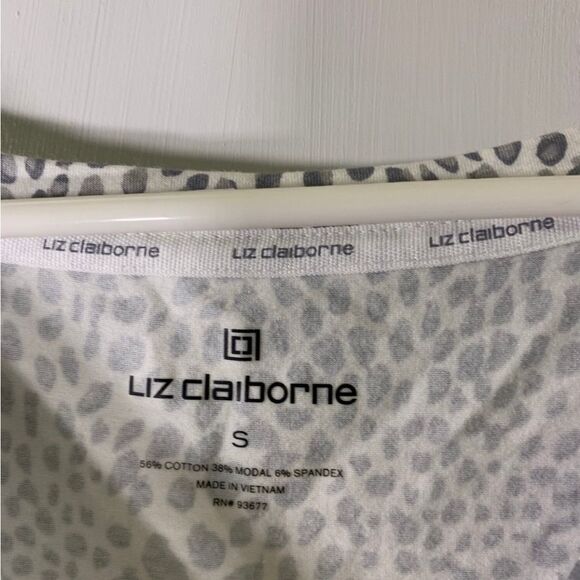Liz Claiborne NEW Small Grey White Pebble Sleep Shirt - Picture 4 of 5